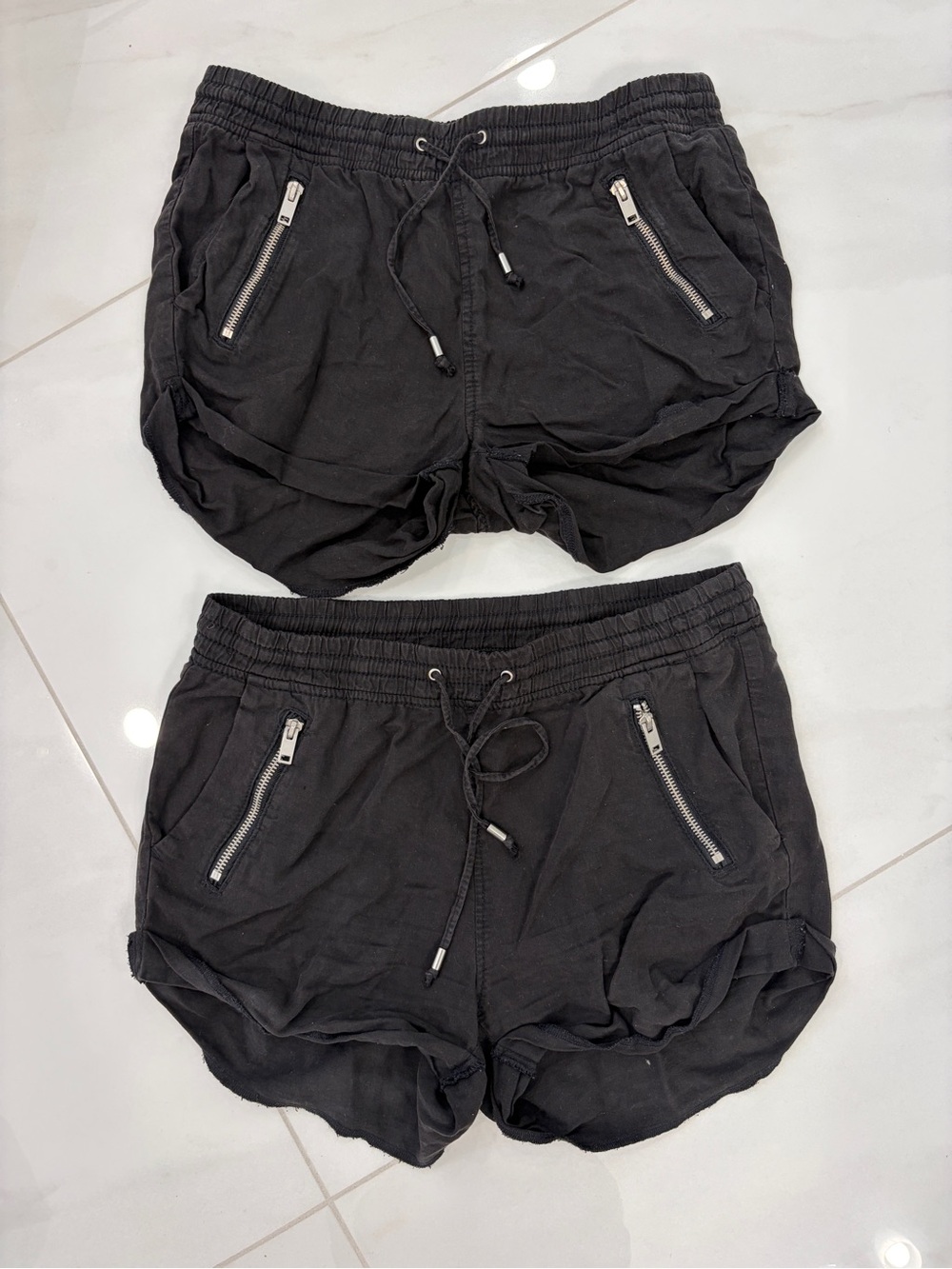 Set of 2 Women's Black Drawstring Shorts - Size 6
